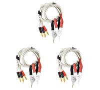 Deechate 3 Pair Insulated Banana Plug Clips Cable Low Resistance Clip Probe Leads Test Meter Terminal Kelvin New