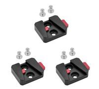 Deechate 3pcs 1/4 Universal V Mount Battery Quick Release Plate Adapter Single Base for All Ptz and Camera Black