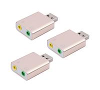 Deechate 3X USB Sound Card 7.1 External USB to Jack 3.5mm Headphone Adapter Stereo Audio Mic Sound Card for Pc Computer Laptop