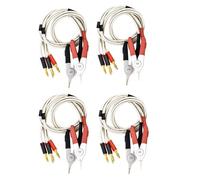 Deechate 4 Pair Insulated Banana Plug Clips Cable Low Resistance Clip Probe Leads Test Meter Terminal Kelvin New