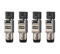 Deechate 4Pcs RJ45 Cat6A Ethernet Cable Connectors RJ45 Metal Tool Free Easy Termination Plug 2000MHz 40G LAN Cable 22AWG - 24AWG