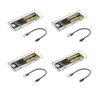 Deechate 4X M2 SSD Case M.2 NVME SSD Enclosure Portable USB3.1 Type-C SSD Transparent Hard Disk Case 5Gbps for PC