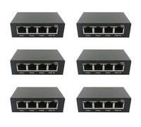 Deechate 6X 4Port Gigabit POE Extender 100/1000M Network Switch Extender IEEE802.3Af/At Plug&Play for PoE Switch NVR IP Camera AP