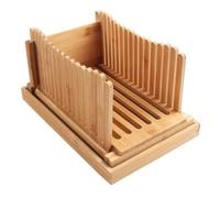 Deechate Bamboo Wood Bread Slicer for Homemade Bread Toast Cutting Board, Adjustable Thickness Breadmaker for Loaf Cakes A
