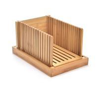 Deechate Bamboo Wood Bread Slicer for Homemade Bread Toast Cutting Board, Adjustable Thickness Breadmaker for Loaf Cakes B