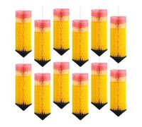 Deechate Colorful Pencil Honeycombs Hanging Pencil Lanterns 12 Pcs Back to School Classroom Ceiling Decorations Decorations