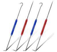 Deechate Double Pointed Scriber, Metal Scribe Tool Hook and Pick Tool Set Straight 45 Degree 90 Degree Tip Marking Tool 4 Pieces