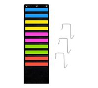 Deechate Hanging Paper Storage Pocket, 12 X 12 Inch Paper Storage with 3 Pieces Hanging Hooks for Holding Scrapbook, Cardstock Easy Install Easy to Use