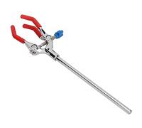 Deechate Lab Clamp 28cm 3 Prong Finger Style Rubber-Coated Head Laboratory Clamp Multifunctional Condenser Beaker Extension Clamp