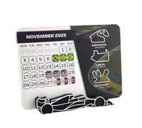 Deechate Racing Paper Calendar Desktop Station Calendar Home Decoration Itinerary Arrangement Formula Racing Calendar 2025