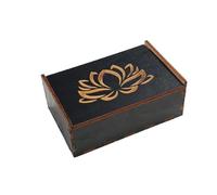 Deechate Tarot Card Case Vintage Wooden Trinket Box Jewelry Box Small Wood Vintage Multifunctional Box for Tarot Card Accessory A