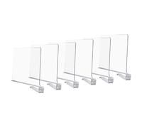 Deechate Transparent Shelf Dividers for Closet Organization - Wardrobe Organizer, Cupboard and Bookcase Partition Baffles 6 Pcs