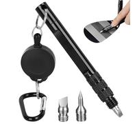 DEECOZY 3 in 1 Golf Club Groove Cleaner & Sharpener Tool, Golf Groove Sharpener for U & V-Grooves, Golf Club Grooving Cleaning Tool with Retractable Cord, Buckle for Easier Carry