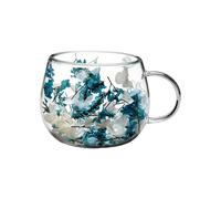 Deee 300ml Dried Flowers Double Wall Glass Mug Dee Coffee Mug Heat Resistant Cup Deee Clear Glass For Tea Milk Water Decorative Cups For Home Office Dorm