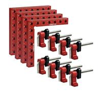 DEEFIINE 90 Degree Positioning Squares Right Angle Clamps 5.5" x 5.5",Aluminum Alloy Woodworking Carpenter L-Type Corner Clamping Tool for Picture Frames, Boxes, Cabinets or Drawers (4)