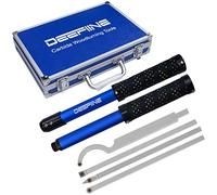 DEEFIINE Carbide Tip Wood Lathe Turning Tool Kit, Lathe Roughing and Finishing Hollow Tool Interchangeable Aluminum Alloy Handle with Diamond Round Square Carbide Inserts (Soft Handle)