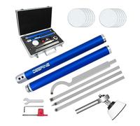 DEEFIINE Carbide Tip Wood Lathe Turning Tool Set with Bowl Sander, Lathe Roughing and Finishing Hollowing Tool Interchangeable Aluminum Alloy Handle with 4pcs Carbide Inserts for Woodturning