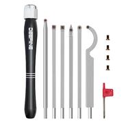 DEEFIINE Carbide Wood Lathe Turning Tools, Quick Replacement Turning Tools Kit, Full Size Rougher and Finisher Swan Neck Hollowing Tools for Woodturning(7pcs Black)