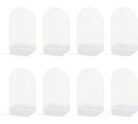 Deefongo Book Ends, 4 Pair White Metal Bookends - Non Skid, No Rusting Book Stopper for Home, Office, Library