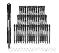 deegtran Pens Bulk, 50 Pack No Bleed Black Ink Click Pens with Soft Grip, Wholesale Retractable Ballpoint Pens for Office School, Medium Point Smooth 1.0MM