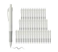 deegtran Pens Bulk, 50 Pack No Bleed White Barrel Black Ink Click Pens with Soft Grip, Wholesale Retractable Ballpoint Pens for Office School, Medium Point Smooth 1.0MM