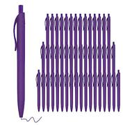 deegtran Retractable Ballpoint Pens, 50 Pack, Medium Point, Purple Ink, Soft Grip, No Bleed, Smooth Writing, Retro Style, Unisex, Ambidextrous