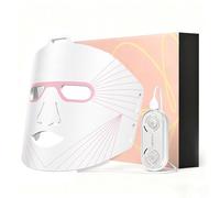 DEEguess LED Face Mask, Anti-Aging Infrared Light Therapy, 3 Modes, Rechargeable Remote, Adjustable Straps, Suitable for Home, Yoga, Work, Skincare A