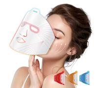 DEEguess LED Face Mask, Anti-Aging Infrared Light Therapy, 3 Modes, Rechargeable Remote, Adjustable Straps, Suitable for Home, Yoga, Work, Skincare A