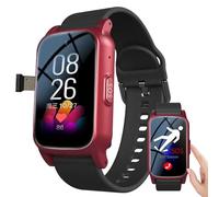 DEEguesu Anti-Fall Watch For Seniors, With SOS Emergency Button + Fall Reminder Function, HD Calling | Health Monitoring | Gps Positioning, For Alzheimer's, Dementia Patients Red