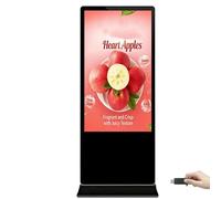 DEEguesu Digital Commercial Advertising Screen, IPS LCD Screen Media Player, 1920 * 1080p, Supports WiFi / RJ45 / USB/U Disk, Floor-Standing Advertising Display Screen 43in