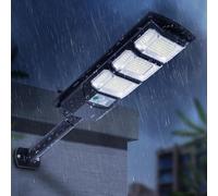 DEEIRAO Solar Powered LED Street Light Outdoor Flood Lamp Waterproof Motion Sensor with Remote Control for Courts, Yards, Barns, Gardens, Docks, Factories