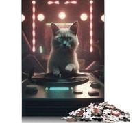 Deejay Cat Club Disco Jigsaw Puzzles for Adults Kids. 1000 Piece Impossible Challenge Toy Educational Games Home Decoration for Educational Games 1000pcs (75x50cm)