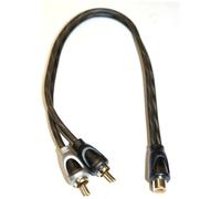 DEEJAY LED RCA Splitter Y Cable, 1 Female to 2 Male Adapter, Twisted Pair OFC Conductors, Soft-Touch Flexible Jacket, EMI Noise Reduction, Secure Spring Grip, Car & Home Stereo AV RCA Y Splitter