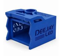 DEEJAY LED TBH1DIN3EQBLUE One Din Two EQ Wooden Case, Light Brown MDF Car Audio Controller Housing with 2.5" Cup Holder, 1 DIN EQ Wooden Box, Custom Wooden Case for Equalizer, 2.5 DIN Space - Blue