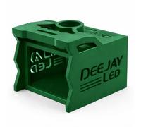 DEEJAY LED TBH1DIN3EQGREEN One Din Two EQ Wooden Case, Light Brown MDF Car Audio Controller Housing with 2.5" Cup Holder, 1 DIN EQ Wooden Box, Custom Wooden Case for Equalizer, 2.5 DIN Space - Green