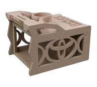 DEEJAY LED TBH1DIN3EQTOYA One DIN Two EQ Wooden Case, Light Brown MDF Car Audio Controller Housing with 2.5" Cup Holder, Custom Wooden Box for Equalizer, 2.5 DIN Space