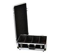 DEEJAYLED Professional Light Cd Case 4 Row Holds Up To 100 Jewel Cases And Up To 200 Plastic Sleeves Well Riveted Heavy Duty Double Edge Tongue And Groove Impact Resistant Aluminum Frame TBHECD4BK