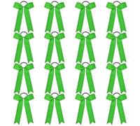 DEEKA 16 PCS Collegiate Style Cheer Bows Long Tail Skinny Cheer Bow Ponytail Holder Handmade Bows for Girls Teens Softball Cheerleader Sports -Classic Green