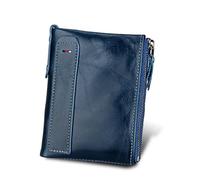 Deeke Men RFID Blocking Bifold Wallets Soft Genuine Leather, Mens Wallet Coin Purse, high-Capacity Billfold with 7 Credit Cards Holder, USD Euro Pound Holder, Flip Up ID, Gift for Men boy (Blue)