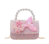DEEKEY Little Girls Purses for Kids - Toddler Mini Cute Princess Handbags Shoulder Crossbody Messenger Bag Toys Gifts, Sea Shell Pink