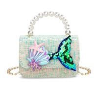 DEEKEY Little Girls Purses for Kids - Toddler Mini Cute Princess Handbags Shoulder Crossbody Messenger Bag Toys Gifts, Sea Shell Green