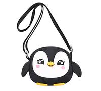 DEEKEY Little Girls Purses for Kids - Toddler Mini Cute Princess Handbags Shoulder Crossbody Messenger Bag Toys Gifts, Penguin Black