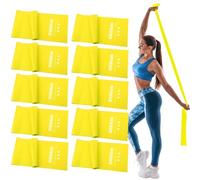 DEEKIN 10 Pcs Resistance Bands Professional Exercise Elastic Bands Latex-Free Yoga Starter Set for Pilates, Physical Therapy, Strength Training, Yoga, Working Out for Women Home Gym (Yellow,10 Lbs)