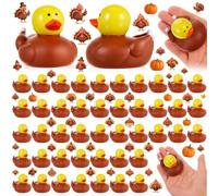 Deekin 100 Pcs Turkey Rubber Ducks 2 Inch Thanksgiving Ducks in Bulk | Turkey Drumstick Shaped Rubber Duck Bulk, Thanksgiving Party Decorations, Holiday Favors, Table Decorations, Party Giveaways