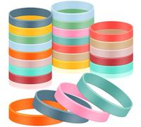 Deekin 24 Pcs 8 Inch Colored Silicone Rubber Bands Silicone Elastic Bands for Books, Art, Bag Wraps, Exercise, Crab Traps, Bottle, Wallet (Pastel Color)