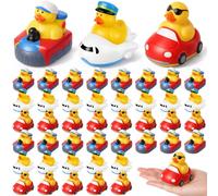 Deekin 48 Pcs Transportation Rubber Ducks 2.8 Inches Traffic Party Favors Pilot on The Plane Captain in The Boat Driver Chauffeur in The Car Ducks for Transportation Birthday Party Gifts Decoration