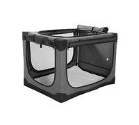 Deekuiwi 36 Inch Collapsible Travel Dog Crate for Medium Large Dogs, Portable Dog Crate 4-Door Foldable Soft Kennel with Chew-Proof Mesh Windows for Indoor & Outdoor Travel,with Storage Bag,Grey