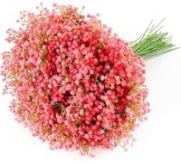 DEEMEI 15Pcs Artificial Babys Breath Flowers, Artificial Gypsophila Pink Fake Flowers Bouquets Real Touch for Arrangements Wedding Home Decor Table Party DIY Wreath, Pink