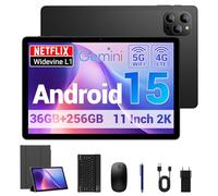DEEMWOLF Tablet 11 inch Android 15 Tablet WiFi 5G,Octa-Core/36GB RAM+256GB ROM (TF 1TB)/8000mAh/20W/Android Tablets/13+8MP/Face ID/TÜV/GMS/BT5.0/GPS,Black