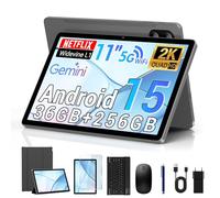 DEEMWOLF Tablet Android 15-11 inch Games Tablet,Octa-Core T615,36GB+256GB/2TB,8000 mAH,8MP+16MP,Widevine L1,5G WiFi,Bluetooth 5.0,GPS,Android Tablets,Grey